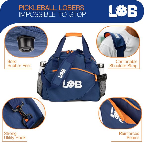 LOB Pickleball Bag - Lightweight Tote Carry Bag for men and women, Fits 2 Paddle - Picture 5 of 14